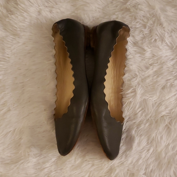 😊Chloe Lauren Sheepskin Leather Flats In Gray😊 - Picture 4 of 10
